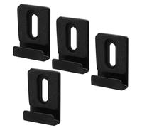 HAPINARY Mirror Clips Wall Mounting Solution Stainless Steel Black 4pcs with Screws and Secure Stable Grip for Frameless Mirrors for Interior Decor