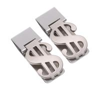 HAPINARY Money Clip 2pcs Creative Design for Cash and Tickets Lightweight Stainless Steel Wallet Clip for Men and Women