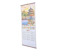 HAPINARY Monthly Goat Calendar 2027: Chinese Lunar Year Scroll with Traditional Texture - Space-saving Hanging Decoration for New Year and Office Use