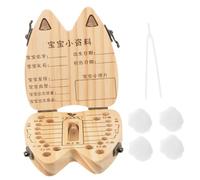 HAPINARY My First Tooth Box Kids Tooth Holder Wood Storage Box Lightweight Portable Baby Souvenir