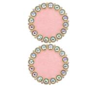 HAPINARY Nail Art Palette Resin with Elegant Rhinestone Edge Design 2pcs Portable Pink Manicure Palette for Professional Nail Artists