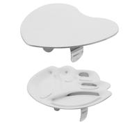 HAPINARY Nail Art Ring Palette 2pcs Alloy Heart and Flower Shaped Cosmetic Palettes Ideal for DIY Nail Art and Professional Manicure