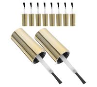 HAPINARY Nail Polish Bottle Replacement Caps Golden Artificial Fiber Applicator 10pcs with Soft Bristles Brush Plastic Nail Gel Bottle Caps for Beauty Shops