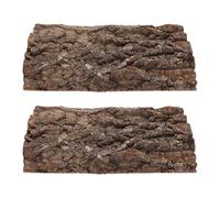 HAPINARY Natural Cork Bark Climbing Platform Brown Wood Material 2pcs with Secure Hideout and Natural Integration for Reptile Enclosure for Frog and Turtle Habitat Decoration