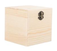 HAPINARY Natural Pine Wood Trinket Box with Latch Rustic Jewelry Storage Case for Essential Oils Perfume Bottles Nail Polish Stable Flat Bottom Keepsake Organizer Wooden Craft Storage Box