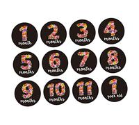 HAPINARY Newborn Milestone Cards 12pcs Creative Monthly Sticker Set Baby Shower Girls