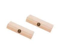 HAPINARY Oblong Wood Pencil Box 8.27x2.76x1.50in Unpainted DIY Pen Storage with Lid for School Home Desk Use