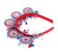 HAPINARY Patriotic Easy to Use for Women Independence Day Headband with Stars Design Reusable Hair Accessory Made of Plastic and Fabric, for Party and Outdoor Celebrations