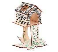 HAPINARY Pcs Hamster House Wooden Small Animal Hut Climbing Toy Hideout for Rats Mice Pet Fun Play Spot