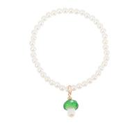 HAPINARY Pearl to Not Easy Plastic Friendly Skin Material Charm Elegant Beaded Bracelet Featuring Mushroom Break Valentine's Day for Women Bridal Party Gift