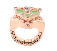 HAPINARY Personality Ring Watch Decorative Finger Watch Quartz Zinc Alloy Black Cat Shape Cover Thanksgiving for Girl Women Ladies