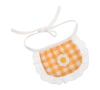 HAPINARY Pet Bandana Bib for Small Dogs and Cats Soft Cotton Saliva Scarf with Lattice Pattern and Flower Decor Washable Lightweight Neckerchief for Pomeranians Scottish Folds and Puppies