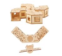 HAPINARY Pet Tunnel Toys for Hamsters Small Animals Labyrinth Maze Wooden Hamster Toy Seesaw for Pet Habitat House Funny Exercising