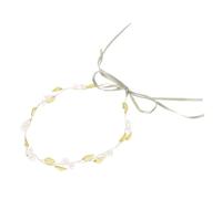 HAPINARY Plastic Green Leaf Crown Alloy Jewelry Head Band Ribbon Garland