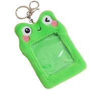HAPINARY Plush Frog Card Holder Transparent Sleeve for Id Credit Bus and Library Cards Students and Office Workers Convenient and Easy to Clean