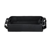 HAPINARY Portable Lightweight Stroller Tray with Universal Snack Tray and Phone Holder, Canvas Material with Luxurious Design, for Carriage Use During Travel, Black Colour