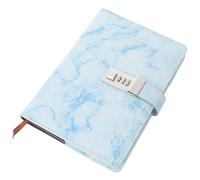 HAPINARY Portable Lock Notebook Thick Blue Marble Pattern Diary Book Suitable for Students Household Use and Secret Writing