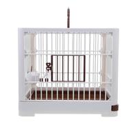HAPINARY Portable Medium Bird Travel Carrier Cage for Parakeets and Small Birds, Foldable Mocha Brown Plastic Birdcage with Handle, Lightweight Outdoor Parrot Travel Cage