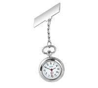HAPINARY Portable Nurse Watch Brooch for Setting with Waterproof Metal Case, Simple Style Silver Fob Watch Can be Nailed to Clothes for Nurses and Doctors in Hospital
