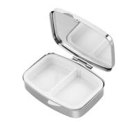 HAPINARY Portable Travel Pill Organizer with Elegant Rhinestone Design Multi-Compartment Mini Medicine Box for Daily Vitamins and Supplements Dual-use Stylish Jewelry Storage Case