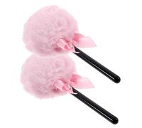 HAPINARY Pressed Powder Puff and Soft Body Powder Puff 2Pcs Fluffy Lollipop Design Plush Handle for Travel Friendly Makeup Supplies