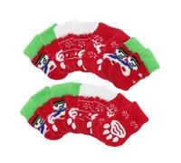 HAPINARY Protect Your Pet's Paws with Our 4 Set Christmas Socks Furry Non-slip Easy to Use Dog Cat Cotton Random Style