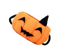 HAPINARY Pumpkin Shape Cotton Rope Storage Basket with Handles for Halloween Candy Small Orange Hand-Woven Desktop Organizer Lightweight Portable Pumpkin Basket for Autumn Decor