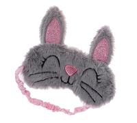 HAPINARY Rabbit Eye Cover Plush Sleeping Mask for Boys and Girls and Girls, Grey Long-eared Breathable Eyeshade for Sleep and Relaxation