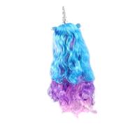 HAPINARY Rainbow Unicorn Long Curly Wig for Women and Silver Horn Cosplay Hair Accessory Breathable Synthetic Party Headwear Suitable for Teens and Adults Gift Box Included