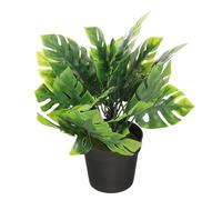 HAPINARY Realistic Artificial Monstera Plant with Plastic Monstera Leaf in Green Decorative Mini Potted Faux Plant for Desktop and Home No Watering Required