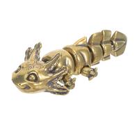 HAPINARY Realistic Brass Newt Figurine Versatile Animal Figurine Ornament with Movable Joints, 9.2x4.1x2.1cm Artistic Reptile Sculpture for Home and Garden Decoration
