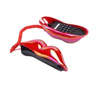 HAPINARY Red Lip Corded Landline Telephone Decorative Lip-Shaped Phone Push-Button Dial for Home and Office Retro Household Ornament