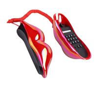 HAPINARY Red Lips Corded Phone Decorative Ornament Retro Landline Telephone with Fun Lip Shape for Home Office Desktop Display Creative Vintage Style Gift for Housewarming and Holidays
