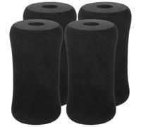 HAPINARY Replacement Foot Pads Roller Cover for Exercise Machines 4pcs Black Rubber and Plastic for Home Gym Workout