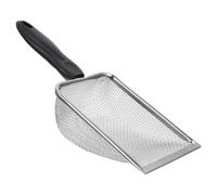HAPINARY Reptile Sand Shovel Sturdy Black Stainless Steel with Ergonomic Design Handle Efficiently Sift out Droppings for Bearded Dragon and Snake in Reptile Terrarium Substrates