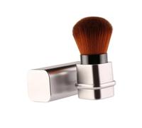 HAPINARY Retractable Nail Dust Brush and Professional Makeup Powder Brush Silver Portable Cosmetics Foundation for Nail Art and Face Makeup