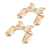 HAPINARY Retro Metal Butterfly Cardigan Clips, 2pcs Hollow Butterfly Shawl Clasp for Women, No-Sew Attachment, Keeps Shawls and Cardigans in Place at Formal Events