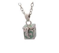 HAPINARY Retro Square Pattern Memorial Ashes Keepsake Pendant Necklace for Pets Openable Water Drop Design Wishing Pendant Chain to Hold Cremation Ashes Hair Keepsakes