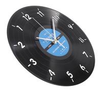 HAPINARY Reverse Running Wall Clock Vinyl Records Shaped Decorative Wall Hanging Clock Organic Glass Material, round Shape, Silent Mute Feature, for Office and Household Use