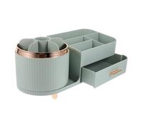 HAPINARY Rotating Makeup Brush Holder Drawer 10-Compartment Makeup Organizer for Vanity Cosmetic Storage Rack for Desktop and Beauty Enthusiasts