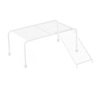 HAPINARY Rutin Chicken Table with Hollow out Design Chicken Coop Shelf and Ladder Multi Farmhouse Rack and Climbing White Platform for Pet Cage Enrichment