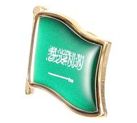 HAPINARY Saudi Arabia Country Flag Iron and Epoxy Material Easy to Match and Firm on Clothes Green Lapel Badge Brooch Pin for Men for Saudi National Day and Formal Wear
