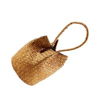 HAPINARY Seagrass Woven Tote Bag with Handle Versatile and Practical Brown Basket Tote Bag for Shopping and Hiking Unique Design Party Candy Pouch