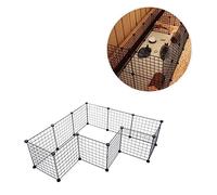 HAPINARY Secure 35x35cm Pet Cage 8 Piece Iron Folding Dog Crate for Small Medium Dogs Cats Rabbits