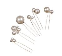 HAPINARY Set of 6 Bow Pearl Hair Clips U-Shape Bobby Pins for Women Elegant Bun Pins for Long Hair Fashion Hair Accessories