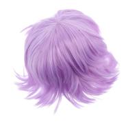 HAPINARY Short Purple Cosplay Wig Lightweight Synthetic High Temperature Wire Bob Style with Spiky Layered Cut for Festival and Carnival Use, Natural Movement and Look