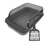 HAPINARY Sifting Cat Litter Tray with Lid Stain Resistant Large Covered Cat Toilet for Senior Cats
