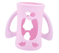 HAPINARY Silicone Bottle Cover for Glass Bottles Pink High-Temperature Resistant Anti-Drop Protective Sleeve