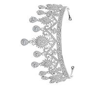 HAPINARY Silver Alloy Heart Shaped Crown Bridal Tiara Wedding Hair Accessory for Women Elegant Electroplated Headband for Anniversaries and Festivals