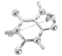 HAPINARY Silver and Versatile Use with Refined Appearance Molecular Structure Brooch Pin Made of Sturdy Zinc Alloy for Clothing Decoration or Present for Science Teachers and Researchers